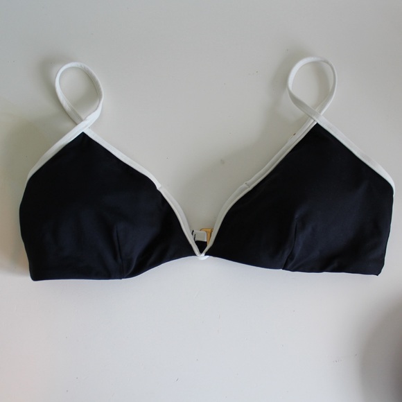 L*SPACE HELENA BLACK AND WHITE BIKINI TOP - S - Picture 4 of 7